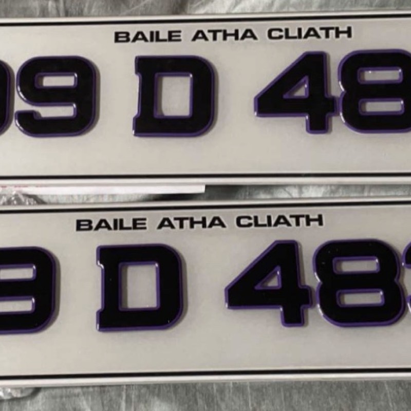 Fk2993 Gel number plates with purple shadow 1 pair 