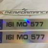 FK0131 rainbow Number plates, 1 pair.  