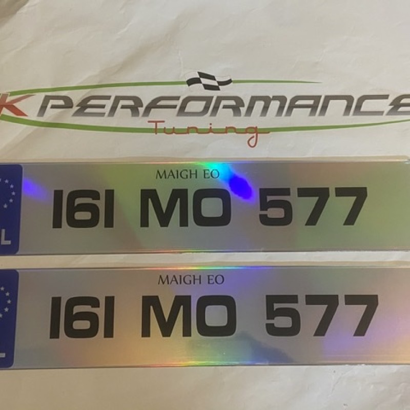 FK0131 rainbow Number plates, 1 pair.  