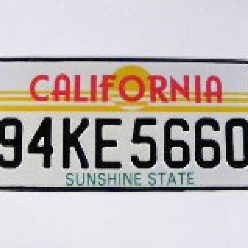 California Reg Plates 1 single plate