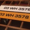 FK012 Euro Style Plates bold text, 1 white + 1 yellow plate