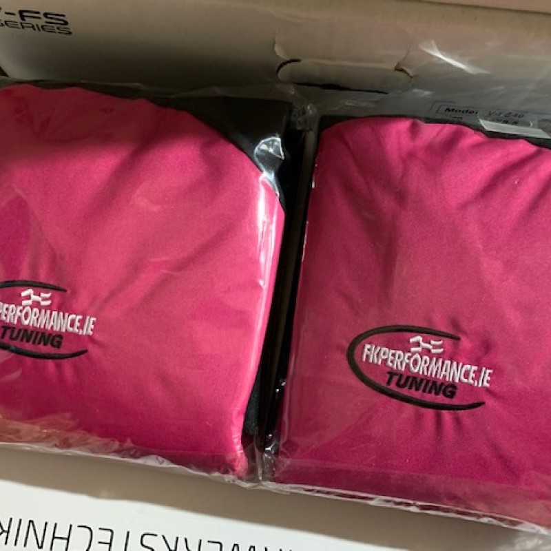 1 pair of pink & black fk performance action sport style seat covers 