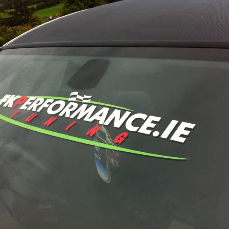 FKPerformance.ie Windscreen Decal Large [White/green]