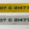 FK8772 number plates, 1 pair. 