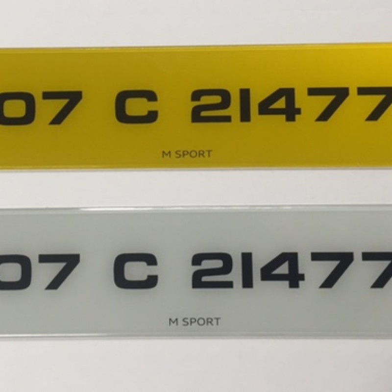 FK8772 number plates, 1 pair. 