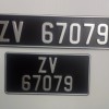 Vintage style number plates, (square & oblong), 1 pair.