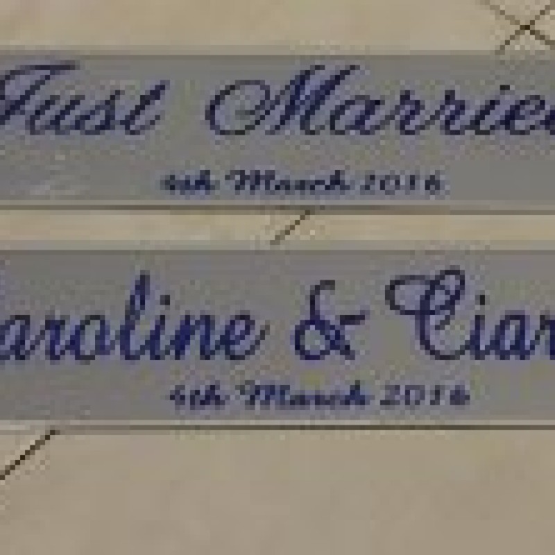 Customised Wedding Plates, 1 pair.